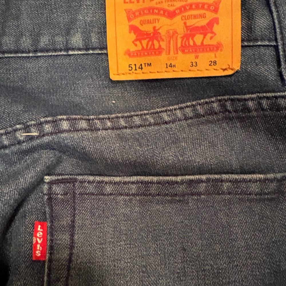 Levi's 514  new Dark Blue Straight Jeans size 14 or 33 /28 - Picture 9 of 10